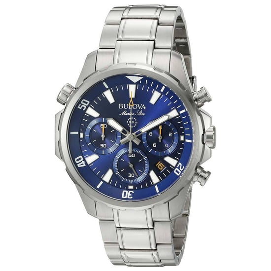 Bulova Marine Star Men's Silver Watch 96B256 - Image 4