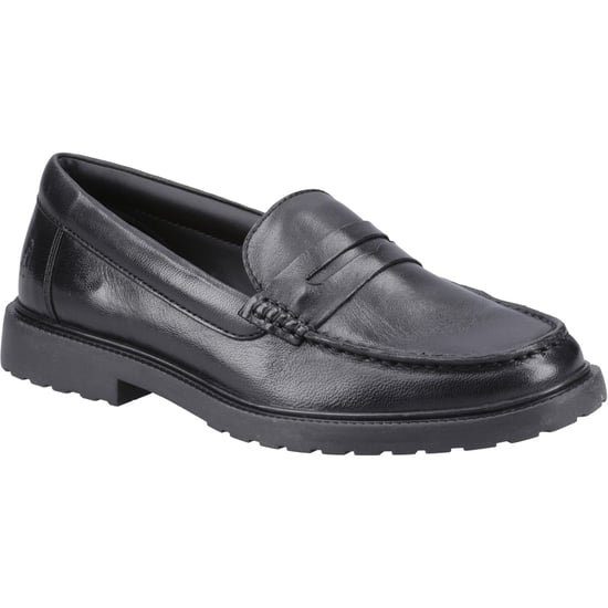 Hush Puppies Verity Slip On Läder Dam Svarta Loafers - Image 1
