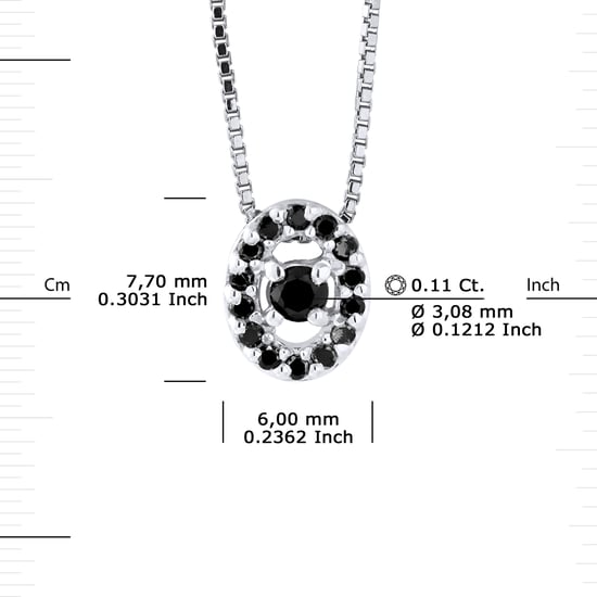 DIADEMA - Necklace with Diamonds - Black - White Gold