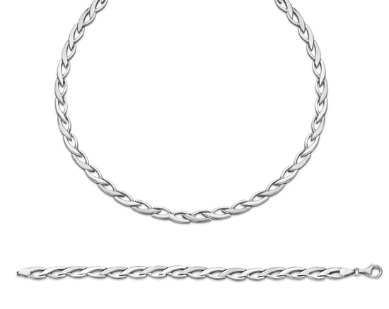 Orphelia Dames 925 Sterling Zilveren Set: Ketting + Armband - Zilver SET-042 - Image 1