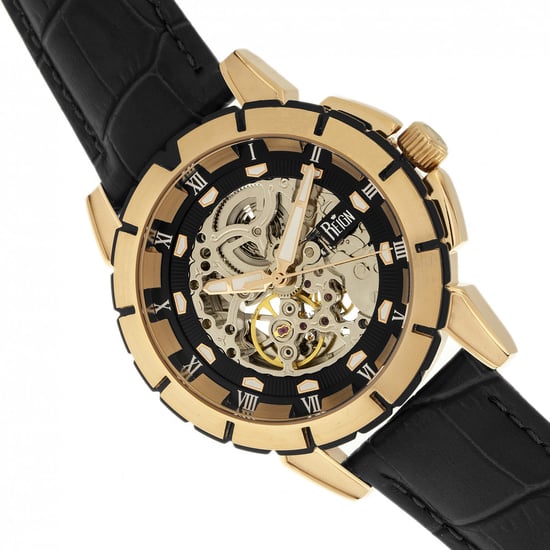 Reign Philippe Automatische Skeleton Leerband Horloge - Image 3
