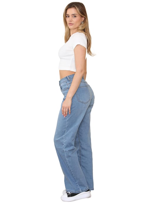 Enzo | Jeans met wijde pijpen voor dames - Lichtblauw - Image 5
