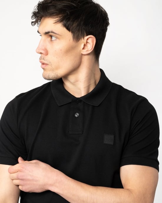 BOSS Orange Passenger Mens Stretch-Cotton Slim-Fit Polo Shirt with Logo Patch NOS - Image 2
