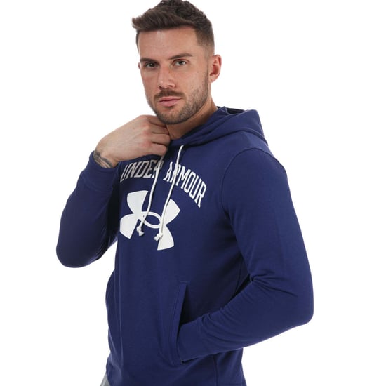 Men's Under Armour UA Rival Terry Big Logo Hoody in Blue