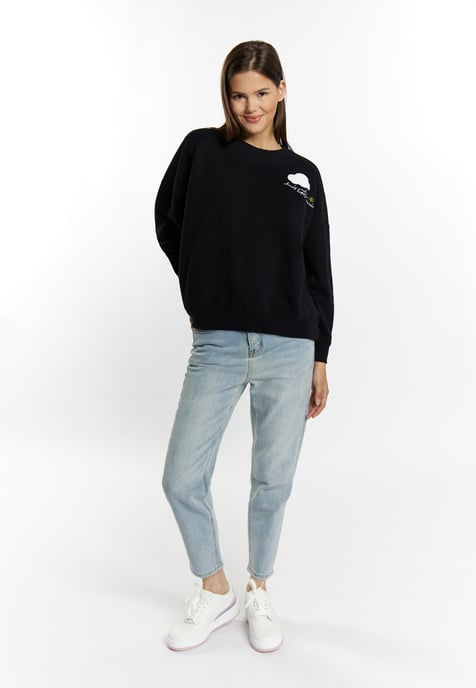 Mymo Sweatshirt met applicatie Dames zwart - Image 2