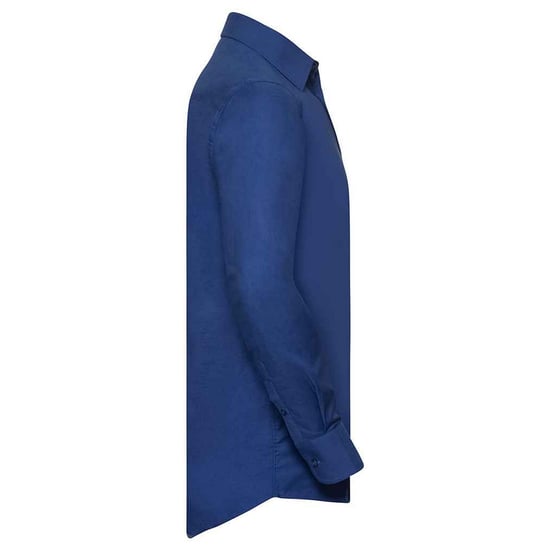 Russell Collection Mens Oxford Easy-Care Long-Sleeved Formal Shirt (Bright Royal Blue) - Image 3