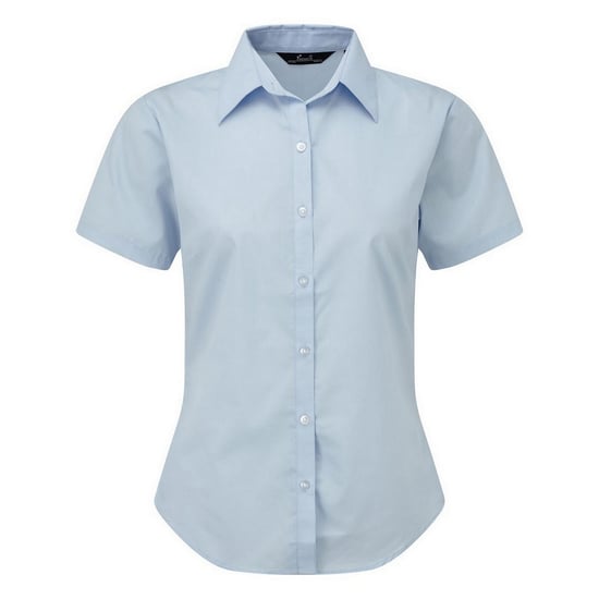 Premier Short Sleeve Poplin Blouse / Plain Work Shirt (Light Blue) - Image 1