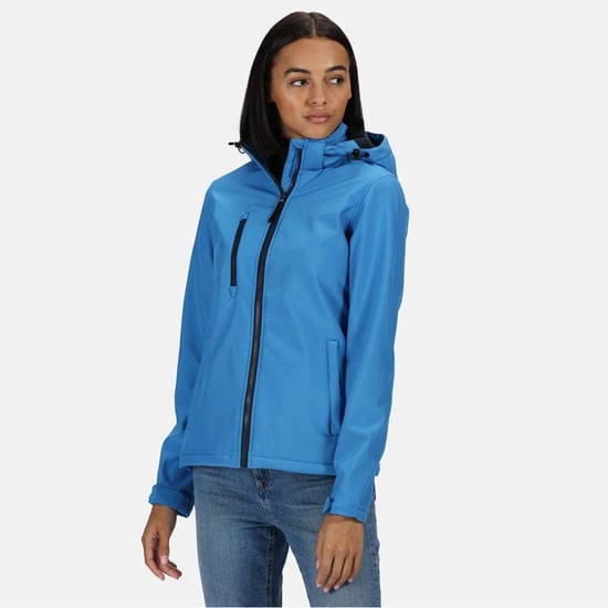 Regatta Womens/Ladies Venturer Hooded Soft Shell Jacket (French Blue/Navy)