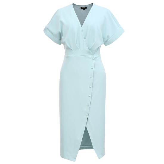 Asymmetric side buttoned cross-heart dress
