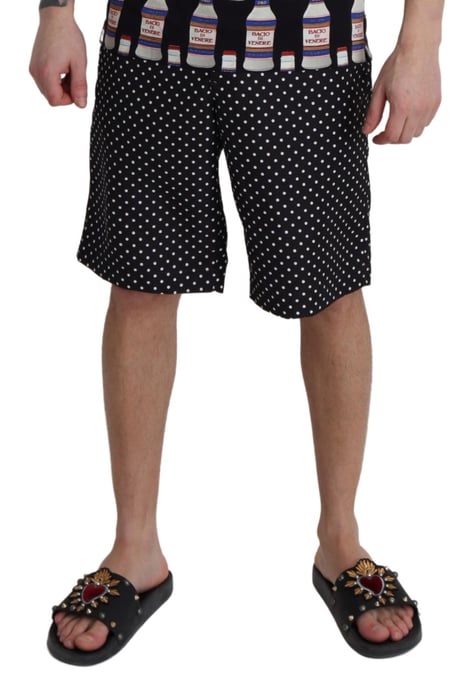 Dolce & Gabbana Herrers Svarta Prickiga Badshorts Baddräkt - Image 4