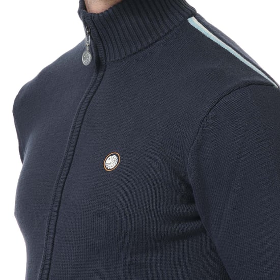 Men's Pretty Green Tilby Knit Track Top in Navy