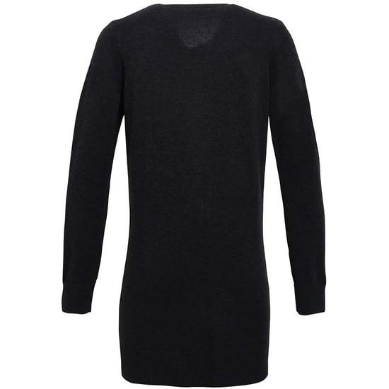Premier Womens/Ladies Longline V Neck Cardigan (Black) - Image 3