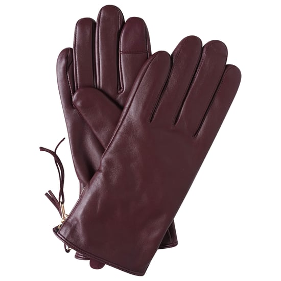 Barneys Originals Real Leather Glove in Burgundy