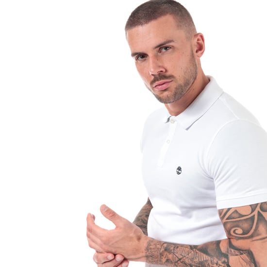 Men's Timberland Millers River Jacquard Polo Shirt in White - Image 5