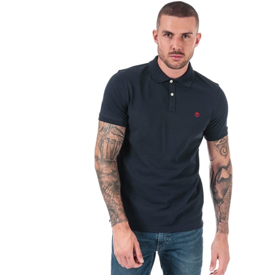 Men's Timberland Millers River Jacquard Polo Shirt in Navy