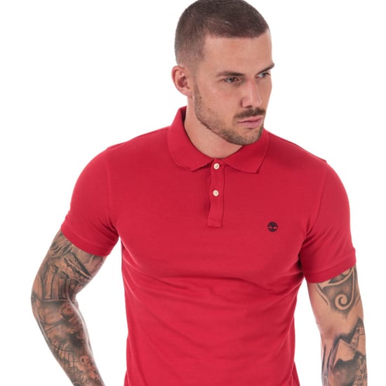 Men's Timberland Millers River Jacquard Polo Shirt in Red - Image 5