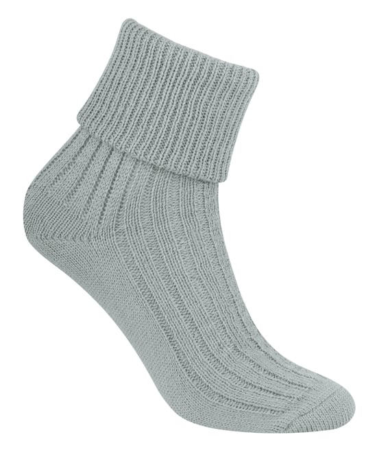 Womens Wool Bed Socks | Steven | Super Soft Cosy Lounge Sleep Socks - Light Grey - Image 2
