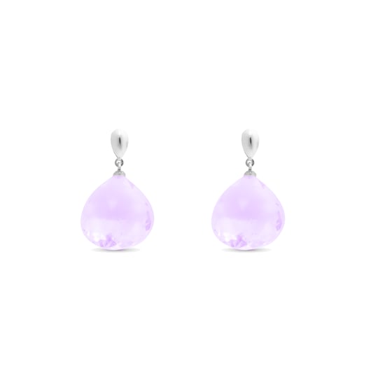 Luxenter zoqoyi earrings in 925 sterling silver and morganite zirconia rhodium plated finish