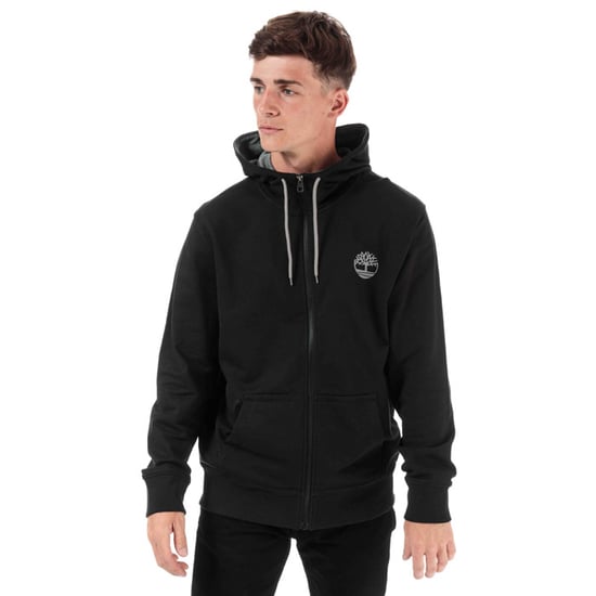 Men's Timberland OR Flock Logo Zip Hoody in Black - Image 1