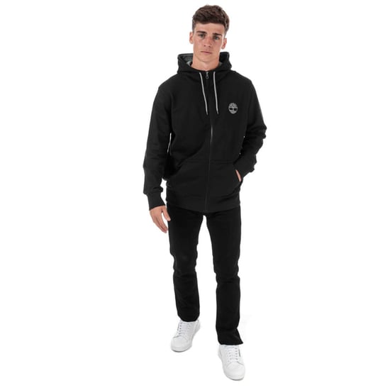 Men's Timberland OR Flock Logo Zip Hoody in Black - Image 3