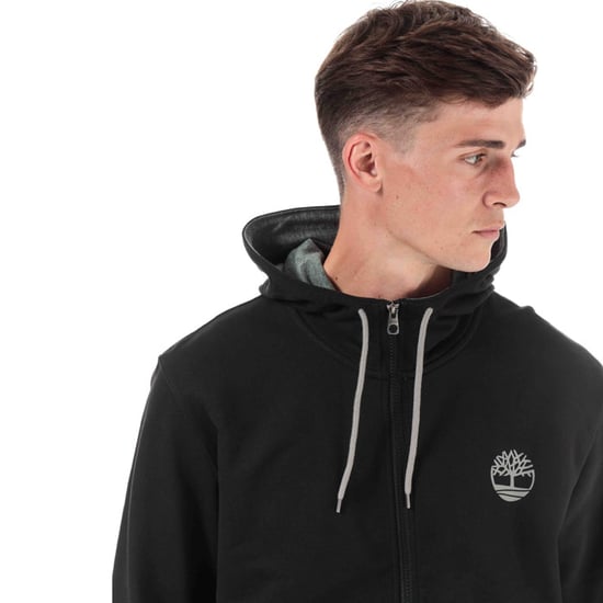 Men's Timberland OR Flock Logo Zip Hoody in Black - Image 5