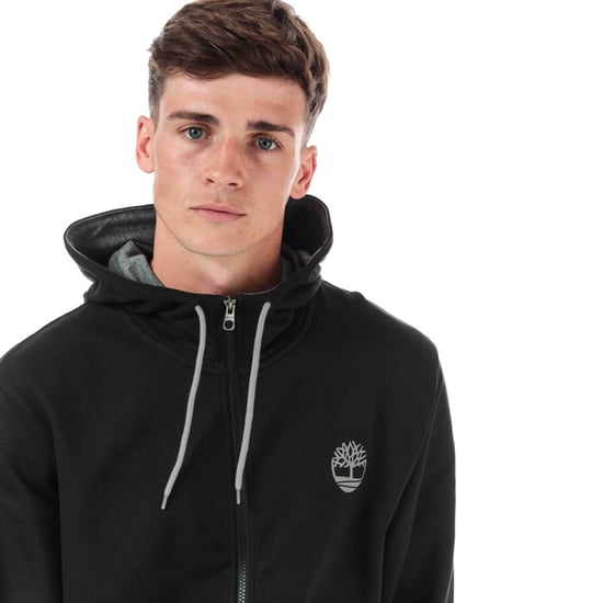 Men's Timberland OR Flock Logo Zip Hoody in Black - Image 6