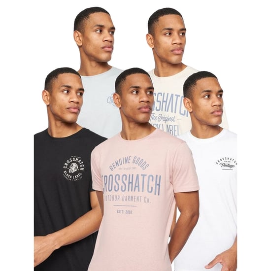 Crosshatch Mens Fermal T-Shirt (Förpackning med 5) (Flerfärgad) - Image 1