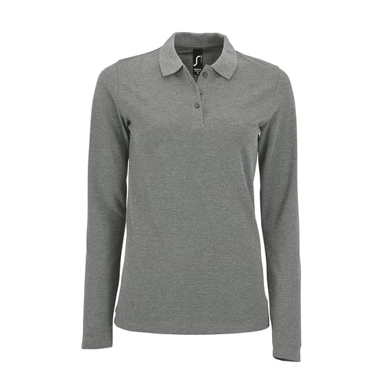SOLS Dames/dames Perfecte Lange Mouw Pique Polo Shirt (Grijze Mergel) - Image 1