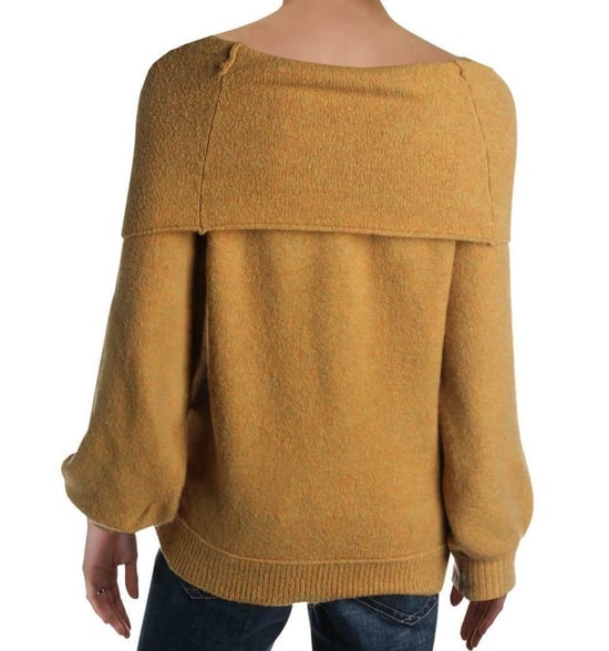 Free People Women's Sweater Yellow  Overlay Pullover