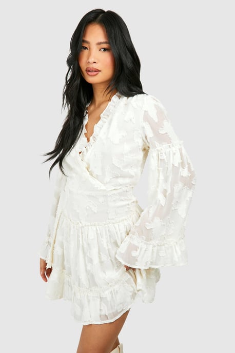 Petite Burnout Frill Mini Dress - Image 1