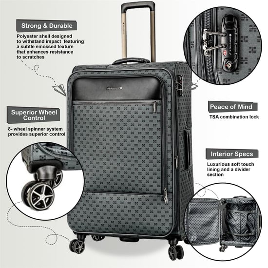 Gray lightweight cabin suitcase