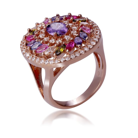 Orphelia 'Enya ' Women's 925 Sterling Silver Set: Earrings + Ring - Rose SET-7428/RG
