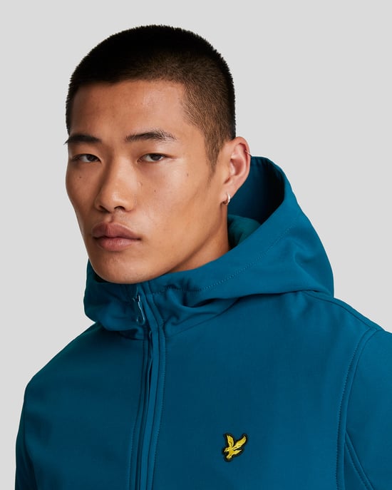 Mens Fleece Back Softshell Jacket in Navy - Image 4