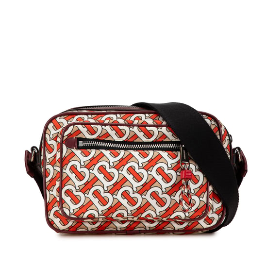 Vintage Burberry TB Monogram Nylon Paddy Crossbody Orange - Image 1