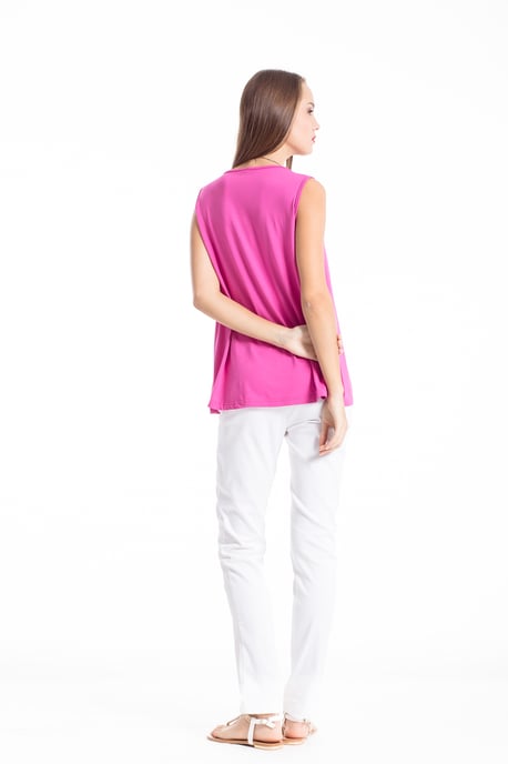 V Neck Pleat Detail Top