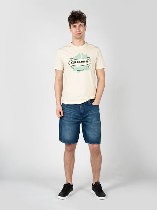 Guess T-shirt LA Logo Herr Gul - Image 2