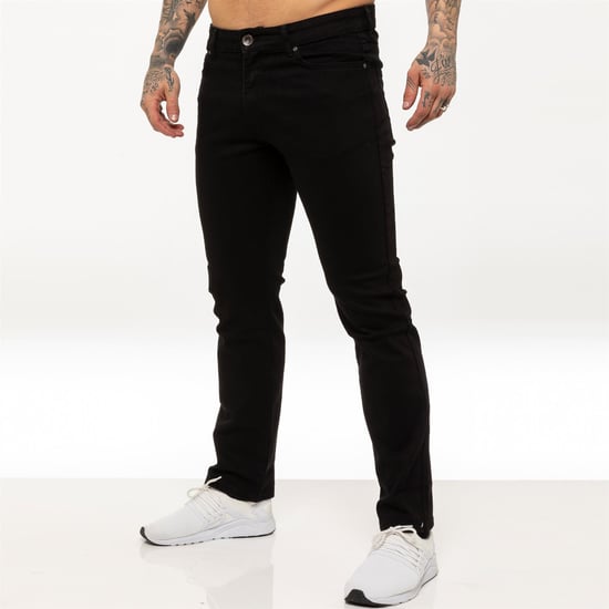 Kruze Mens Straight Leg Stretch Jeans - Image 1