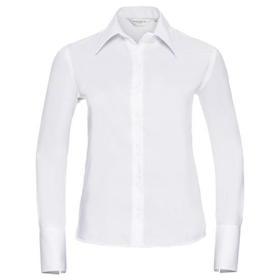 Russell Collection Womens/Ladies Ultimate Non-Iron Tailored Long-Sleeved Shirt (White) - Image 1