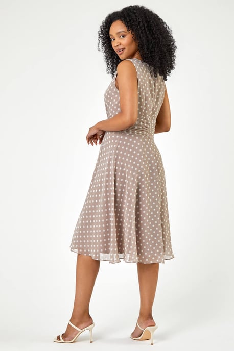 Petite Spot Print Buckle Detail Dress