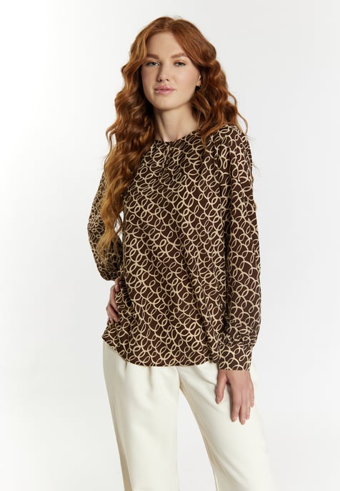 Dreimaster Bloes met lange mouwen Dames bruin beige - Image 3
