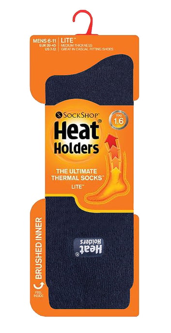 Heat Holders Lite - 3 Pair Multipack Mens Insulated Thermal Socks for Winter | Thin & Warm Socks for Dress Socks - Navy - Image 2