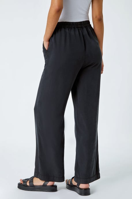 Tie Waist Wide Leg Trousers