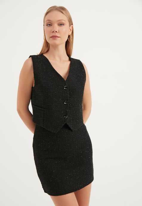 Tweed Crop Vest