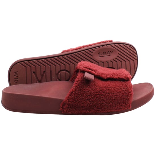 Vionic Keira Shearling Womens Red Sliders - Image 5