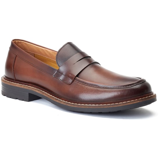 Base London Ivey Leder Heren Boombruin Loafers - Image 1