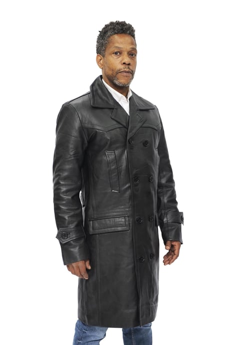 Mens Cowhide Leather Peacoat-Dortmund