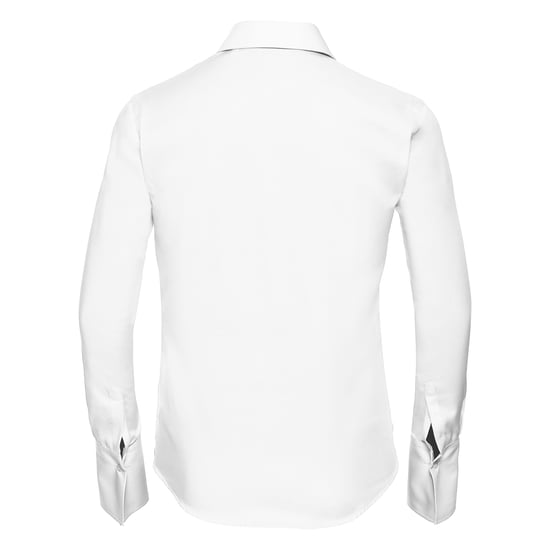 Russell Collection Womens/Ladies Ultimate Long-Sleeved Shirt (White) - Image 2