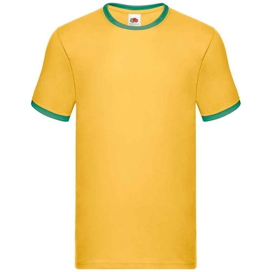 Fruit of the Loom Heren Ringer Contrast T-shirt (Zonnebloem/Kelly Green) - Image 1