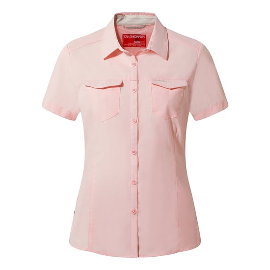 Craghoppers Womens/Ladies NosiLife Adventure II Short Sleeved Shirt (Seashell Pink) - Image 1