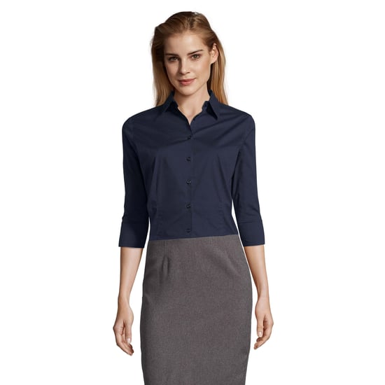 SOLS Dames/Dames Stretch 3/4 Mouwen Blouse (Donkerblauw) - Image 1